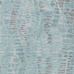 HomeRoots 5' Teal Blue and Gray Abstract Washable Area Rug - Durable Indoor/Outdoor Design for Modern Spaces 689848