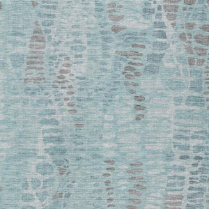 HomeRoots 8' X 10' Teal Blue and Gray Abstract Washable Rug - Durable, Stylish, Perfect for Indoor & Outdoor Use! 689850