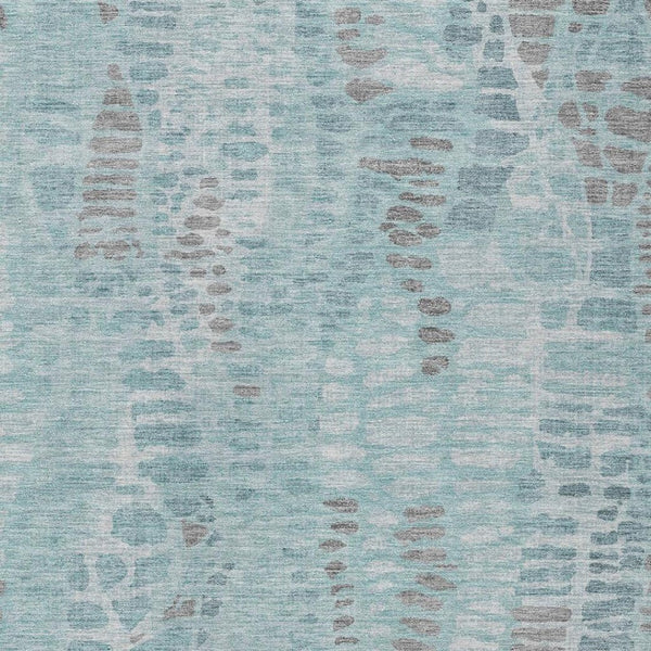 HomeRoots 8' X 10' Teal Blue and Gray Abstract Washable Rug - Durable, Stylish, Perfect for Indoor & Outdoor Use! 689850