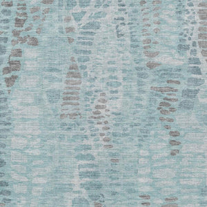 HomeRoots 9' X 12' Teal Blue and Gray Abstract Area Rug – Stylish, Washable, Durable for Indoor & Outdoor Use! 689851