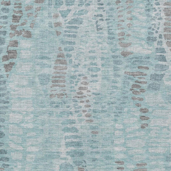 HomeRoots 9' X 12' Teal Blue and Gray Abstract Area Rug – Stylish, Washable, Durable for Indoor & Outdoor Use! 689851