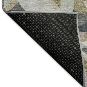 HomeRoots 10' Khaki and Brown Floral Area Rug - Washable Indoor/Outdoor Design for High-Traffic Spaces, 10x14 ft. 689870
