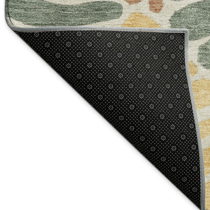 HomeRoots 5' Artichoke Green Copper & Gold Floral Indoor/Outdoor Area Rug – Washable, Durable & Stylish! 689878