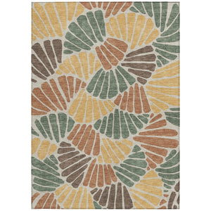 HomeRoots 9' X 12' Artichoke Green Floral Area Rug - Durable, Washable, Stylish for Indoor & Outdoor Spaces 689881