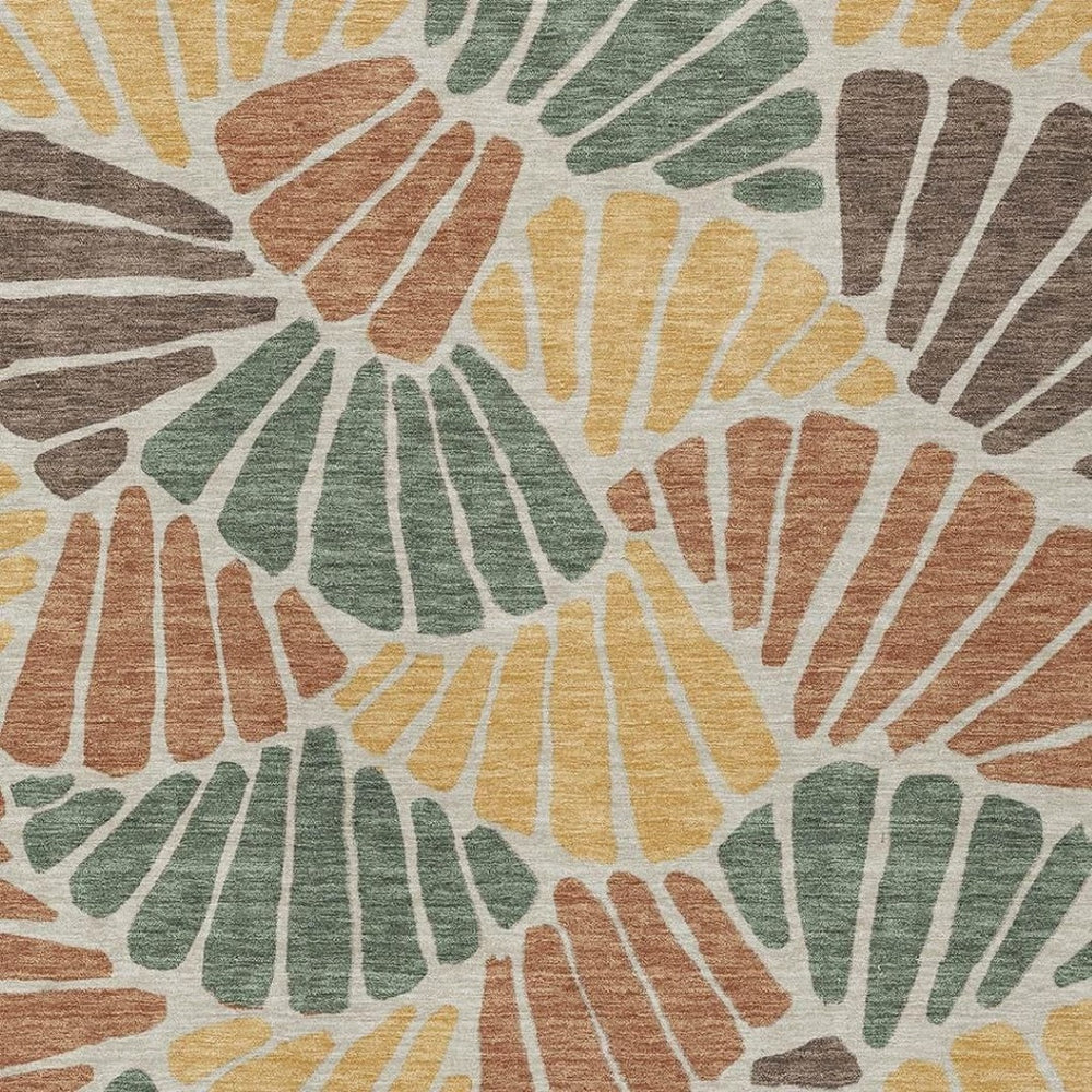 HomeRoots 10' X 14' Artichoke Green Floral Indoor Outdoor Area Rug – Durable, Washable & Stylish for Any Space! 689882
