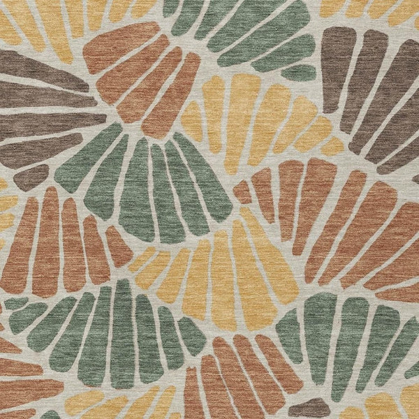 HomeRoots 10' X 14' Artichoke Green Floral Indoor Outdoor Area Rug – Durable, Washable & Stylish for Any Space! 689882