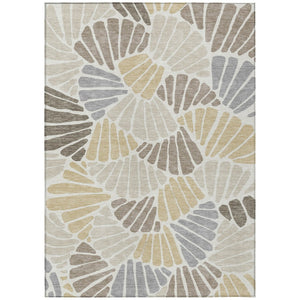 HomeRoots 10' Elegant Floral Beige Gold & Brown Washable Area Rug - Perfect for Indoor & Outdoor Use! 689888