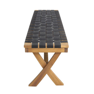 English Elm Christopher Knight Home® - BANFF Teak Acacia Bench with Rope Weave and X-Cross Frame — Durable Outdoor Seating, 800 lb Capacity 70999.00