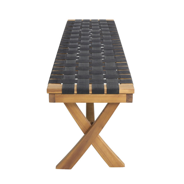 English Elm Christopher Knight Home® - BANFF Teak Acacia Bench with Rope Weave and X-Cross Frame — Durable Outdoor Seating, 800 lb Capacity 70999.00