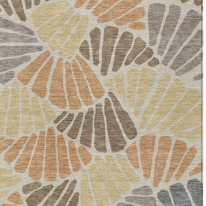 HomeRoots 10' Floral Area Rug in Copper Gold & Brown - Durable, Washable & Stylish for Indoor/Outdoor Use 689912