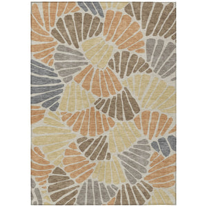 HomeRoots 10' Floral Area Rug in Copper Gold & Brown - Durable, Washable & Stylish for Indoor/Outdoor Use 689912