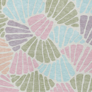 HomeRoots 10' Sage Pink Aqua Floral Washable Area Rug - Stylish Indoor/Outdoor Rug for High-Traffic Spaces 689924