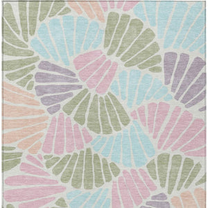 HomeRoots 10' Sage Pink Aqua Floral Washable Area Rug - Stylish Indoor/Outdoor Rug for High-Traffic Spaces 689924