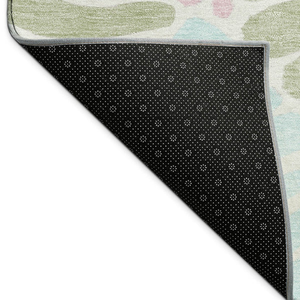 HomeRoots 10' Sage Pink Aqua Floral Washable Area Rug - Stylish Indoor/Outdoor Rug for High-Traffic Spaces 689924
