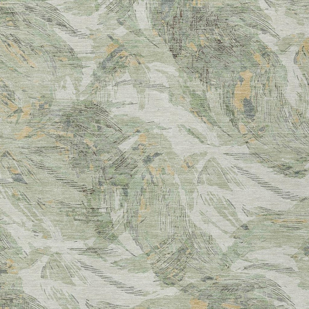 HomeRoots 5' X 8' Vibrant Lime Green & Ivory Floral Washable Rug for Indoor/Outdoor Spaces - Durable & Stylish 689944