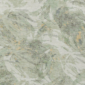HomeRoots 9' Vibrant Lime Green and Ivory Floral Washable Area Rug - Perfect for Indoor and Outdoor Spaces! 689947
