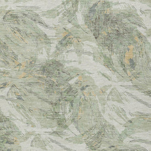 HomeRoots 10' Vibrant Lime Green & Ivory Floral Area Rug - Washable Indoor/Outdoor, Durable, Stain-Resistant Design! 689948