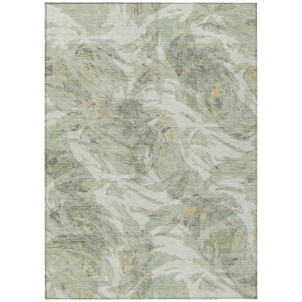 HomeRoots 10' Vibrant Lime Green & Ivory Floral Area Rug - Washable Indoor/Outdoor, Durable, Stain-Resistant Design! 689948