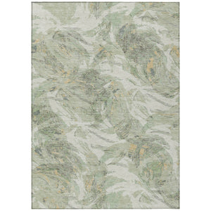 HomeRoots 10' Vibrant Lime Green & Ivory Floral Area Rug - Washable Indoor/Outdoor, Durable, Stain-Resistant Design! 689948