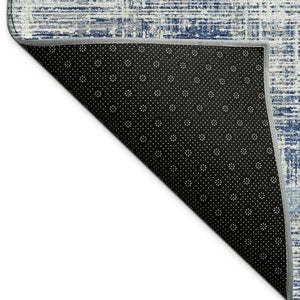 HomeRoots 9' Coastal-Inspired Denim Blue Striped Washable Area Rug for Indoor & Outdoor High-Traffic Areas 689965