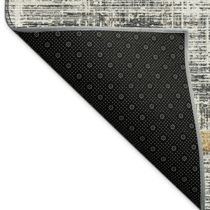 HomeRoots 10' Gray Silver and Gold Striped Washable Area Rug - Indoor/Outdoor Versatile Design for High-Traffic Areas 689972