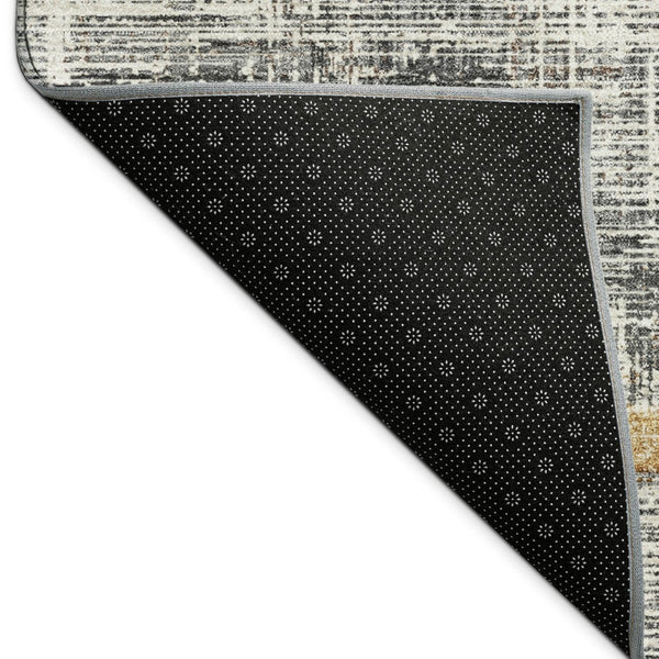 HomeRoots 10' Gray Silver and Gold Striped Washable Area Rug - Indoor/Outdoor Versatile Design for High-Traffic Areas 689972