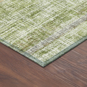 HomeRoots 8' Vibrant Green, Ivory & Blue Round Striped Washable Rug - Perfect for Indoor & Outdoor Spaces! 689975