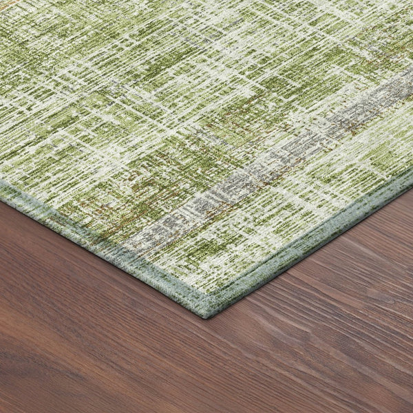 HomeRoots 8' Vibrant Green, Ivory & Blue Round Striped Washable Rug - Perfect for Indoor & Outdoor Spaces! 689975