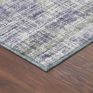 HomeRoots 8' Stylish Lavender, Ivory & Gray Round Washable Area Rug - Durable for Indoor & Outdoor Spaces 689981