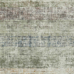 HomeRoots 5' X 8' Olive Green Beige Brown Striped Washable Rug - Durable Indoor/Outdoor Style for High Traffic Areas 689986