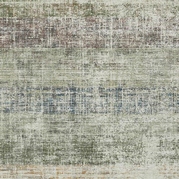 HomeRoots 5' X 8' Olive Green Beige Brown Striped Washable Rug - Durable Indoor/Outdoor Style for High Traffic Areas 689986
