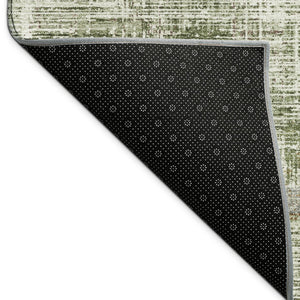HomeRoots 5' X 8' Olive Green Beige Brown Striped Washable Rug - Durable Indoor/Outdoor Style for High Traffic Areas 689986