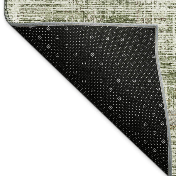 HomeRoots 5' X 8' Olive Green Beige Brown Striped Washable Rug - Durable Indoor/Outdoor Style for High Traffic Areas 689986