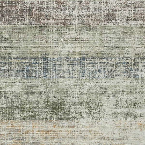 HomeRoots 8' X 10' Stylish Olive Green Striped Washable Area Rug – Durable, Versatile, for Indoor & Outdoor Use! 689988