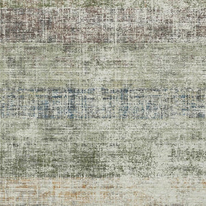 HomeRoots 10' Washable Striped Area Rug in Olive Green, Beige & Brown – Durable Indoor/Outdoor Style & Easy Care 689990