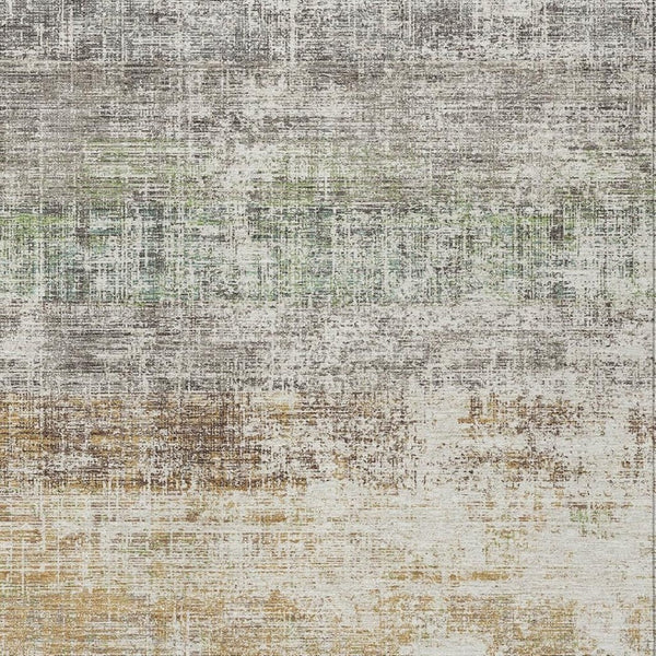 HomeRoots 9' X 12' Beige and Brown Striped Area Rug – Stylish, Durable, Machine Washable for Indoor & Outdoor Use 689995