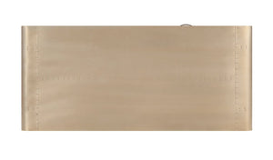 English Elm Danton Gold Patchwork Aluminum Rectangular Writing Desk with 1 Soft-Close Drawer, Metal X-Base B2726P242583