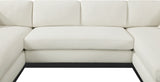 Johanna Cream Linen Textured Fabric 3-Piece Sectional 689Cream-Sectional Meridian Furniture