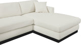 Johanna Cream Linen Textured Fabric 3-Piece Sectional 689Cream-Sectional Meridian Furniture