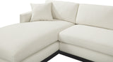 Johanna Cream Linen Textured Fabric 3-Piece Sectional 689Cream-Sectional Meridian Furniture