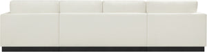 Johanna Cream Linen Textured Fabric 3-Piece Sectional 689Cream-Sectional Meridian Furniture