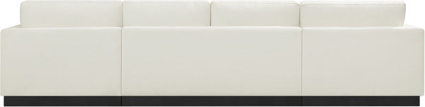 Johanna Cream Linen Textured Fabric 3-Piece Sectional 689Cream-Sectional Meridian Furniture