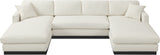 Johanna Cream Linen Textured Fabric 3-Piece Sectional 689Cream-Sectional Meridian Furniture