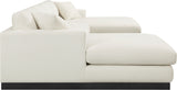 Johanna Cream Linen Textured Fabric 3-Piece Sectional 689Cream-Sectional Meridian Furniture