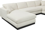 Johanna Cream Linen Textured Fabric 3-Piece Sectional 689Cream-Sectional Meridian Furniture