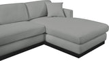 Johanna Grey Linen Textured Fabric 3-Piece Sectional 689Grey-Sectional Meridian Furniture