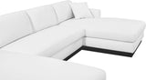 Johanna White Linen Textured Fabric 3-Piece Sectional 689White-Sectional Meridian Furniture