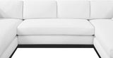 Johanna White Linen Textured Fabric 3-Piece Sectional 689White-Sectional Meridian Furniture