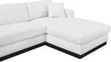 Johanna White Linen Textured Fabric 3-Piece Sectional 689White-Sectional Meridian Furniture