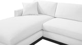 Johanna White Linen Textured Fabric 3-Piece Sectional 689White-Sectional Meridian Furniture